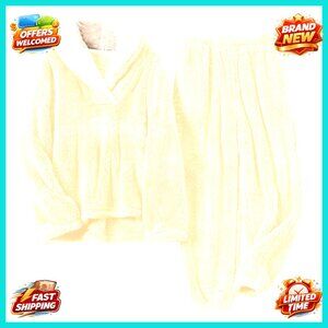 Oversized Fuzzy Fleece Pajama Set Plush Pullover Top Pants Winter Sleepwear